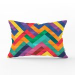 Renkli Geometrik Desen Dijital Baskılı Dikdörtgen Yastık Kırlent Kılıfı Realhomes