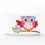 - Rh-Dik-205-Gorsel1 - Realhomes Baykuş Resimli Dijital Baskılı Dekoratif Dikdörtgen Yastık Kırlent Kılıfı Realhomes
