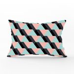 Üçgen Motifli Modern Dijital Baskılı Dikdörtgen Yastık Kırlent Kılıfı Realhomes