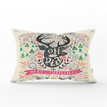 Geyik Desenli Dijital Baskılı Dekoratif Dikdörtgen Yastık Kırlent Kılıfı Realhomes