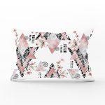 Geometrik Desenli Çiçekkli Dijital Baskılı Dikdörtgen Yastık Kırlent Kılıfı Realhomes