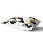 Bej Siyah Geometrik Desenli Dijital Baskılı Dikdörtgen Yastık Kırlent Kılıfı Realhomes