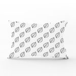 - Rh-Dik-2070-Gorsel1 - Realhomes Siyah Beyaz Yaprak Motifli Modern Dikdörtgen Yastık Kırlent Kılıfı Realhomes