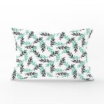 - Rh-Dik-2071-Gorsel1 - Realhomes Yeşil Siyah Yaprak Desenli Dijital Baskılı Modern Dikdörtgen Yastık Kılıfı Realhomes