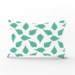 Beyaz Temalı Mint Yeşili Yaprak Motifli Dekoratif Dikdörtgen Yastık Kılıfı Realhomes