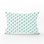 - Rh-Dik-2075-Gorsel1 - Realhomes Beyaz Mint Yeşili Yaprak Motifli Dekoratif Dikdörtgen Yastık Kırlent Kılıfı Realhomes