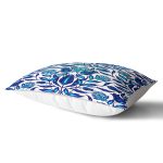 Mavi Cam Göbeği Etnik Desenli Dekoratif Dikdörtgen Yastık Kırlent Kılıfı Realhomes