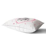 Kalp Motifli Happy Valentine's Day Baskılı Dikdörtgen Kırlent Kılıfı Realhomes