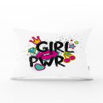 Dudak Baskılı Girl Power Dijital Baskılı Dikdörtgen Yastık Kırlent Kılıfı Realhomes