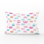 Taç Motifli Renkli Dijital Baskılı Dikdörtgen Yastık Kırlent Kılıfı Realhomes