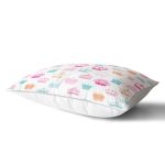 Taç Motifli Renkli Dijital Baskılı Dikdörtgen Yastık Kırlent Kılıfı Realhomes