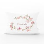 Save The Date Çiçek Desenli Dijital Baskılı Dikdörtgen Yastık Kılıfı Realhomes