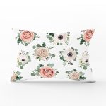 Özel Tasarım Çiçek Temalı Dijital Baskılı Dekoratif Dikdörtgen Kırlent Kılıfı Realhomes