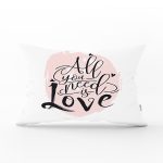 - Rh-Dik-2107-Gorsel1 - Realhomes Yazı Motifli Dijital Baskılı Modern Dikdörtgen Yastık Kırlent Kılıfı Realhomes