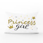 Prıncess Gırl Yazı Desenli Dijital Modern Dikdörtgen Yastık Kılıfı Realhomes
