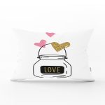 Love Kalp Desenli Dijital Baskılı Dekoratif Dikdörtgen Yastık Kılıfı Realhomes