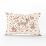 Geyik Desenli Dijital Baskılı Dekoratif Dikdörtgen Yastık Kırlent Kılıfı Realhomes