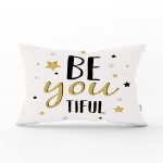 - Rh-Dik-2136-Gorsel1 - Realhomes Be Youtıful Yazı Desenli Dijital Baskılı Modern Dikdörtgen Yastık Kılıfı Realhomes