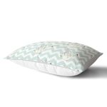 Zigzag Zeminli Kuğu Desenli Dijital Baskılı Modern Dikdörtgen Yastık Kılıfı Realhomes