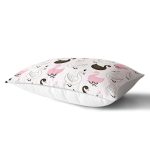 Pembe Zeminli Kuğu Resimli Dijital Baskılı Dikdörtgen Kırlent Kılıfı Realhomes