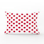 Kırmızı Puantiyeli Dijital Baskılı Dekoratif Dikdörtgen Yastık Kırlent Kılıfı Realhomes