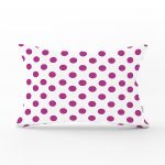 Mor Puantiyeli Dijital Baskılı Dekoratif Dikdörtgen Kırlent Kılıfı Realhomes