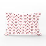 Kırmızı Geometrik Desenli Dijital Baskılı Modern Dikdörtgen Kırlent Kılıfı Realhomes