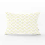 Sarı Geometrik Desenli Dijital Baskılı Modern Dikdörtgen Yastık Kılıfı Realhomes