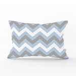 Mavi Gri Zigzag Desenli Dijital Baskılı Dekoratif Dikdörtgen Yastık Kılıfı Realhomes