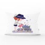 Kız Temalı Dijital Baskılı Dekoratif Dikdörtgen Yastık Kırlent Kılıfı Realhomes