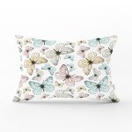 Renkli Kelebek Temalı Dijital Baskılı Dekoratif Dikdörtgen Yastık Kılıfı Realhomes