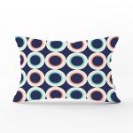 Yuvarlak Desenli Modern Dijital Baskılı Dekoratif Dikdörtgen Yastık Kırlent Kılıfı Realhomes