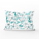 - Rh-Dik-2210-Gorsel1 - Realhomes Mavi Yapraklar Özel Tasarım Modern Dikdörtgen Yastık Kırlent Kılıfı Realhomes