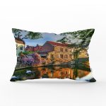 Manzara Desenli Dijital Baskılı Dekoratif Dikdörtgen Yastık Kırlent Kılıfı Realhomes