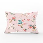 - Rh-Dik-2222-Gorsel1 - Realhomes Pembe Zeminli Çiçek Desenli Modern Dikdörtgen Yastık Kırlent Kılıfı Realhomes