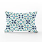 Modern Çini Desenli Dijital Baskılı Dekoratif Dikdörtgen Kırlent Kılıfı Realhomes