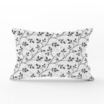 Gri Zeminli Yaprak Desenli Dijital Baskılı Dekoratif Dikdörtgen Yastık Kılıfı Realhomes