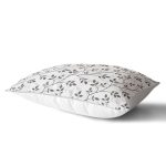 Gri Zeminli Yaprak Desenli Dijital Baskılı Dekoratif Dikdörtgen Yastık Kılıfı Realhomes