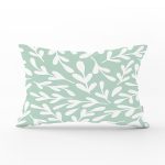 - Rh-Dik-2260-Gorsel1 - Realhomes  Mind Yeşili Zeminli Yaprak Motifli Dijital Baskılı Dikdörtgen Kırlent Kılıfı Realhomes