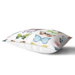 Renkli Kelebek Resimli Dijital Baskılı Modern Dikdörtgen Yastık Kılıfı Realhomes