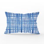 Mavi Çizgiler Desenli Dijital Baskılı Dekoratif Dikdörtgen Yastık Kılıfı Realhomes