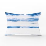 Mavi Beyaz Renkli Dijital Baskılı Modern Dikdörtgen Kırlent Kılıfı Realhomes