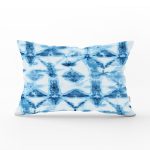 Mavi Kar Tanesi Desenli Dijital Baskılı Dekoratif Dikdörtgen Yastık Kılıfı Realhomes
