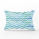 Sulu Boyalı Zigzag Desenli Dijital Baskılı Dikdörtgen Kırlent Kılıfı Realhomes