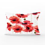 - Rh-Dik-2323-Gorsel1 - Realhomes Kırmızı Çiçekli Dijital Baskılı Dekoratif Dikdörtgen Kırlent Kılıfı Realhomes