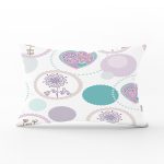 Pastel Rengarenk Yuvarlak Çiçekler Dijital Baskılı Dikdörtgen Yastık Kırlent Kılıfı Realhomes