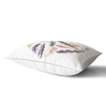 Renkli Tüyler Kalp Motifli Dekoratif Dikdörtgen Yastık Kırlent Kılıfı Realhomes