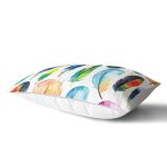 - Rh-Dik-2349-Gorsel2 - Realhomes  Renkli Tüyler ve Yapraklar Resimli Dekoratif Dikdörtgen Yastık Kırlent Kılıfı Realhomes