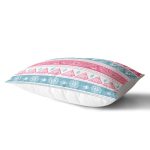 Mavi Pembe Etnik Desenli Dekoratif Dikdörtgen Yastık Kırlent Kılıfı Realhomes