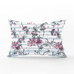 - Rh-Dik-2359-Gorsel1 - Realhomes Çizgili Çiçek Desenli Dijital Baskılı Dekoratif Dikdörtgen Yastık Kırlent Kılıfı Realhomes